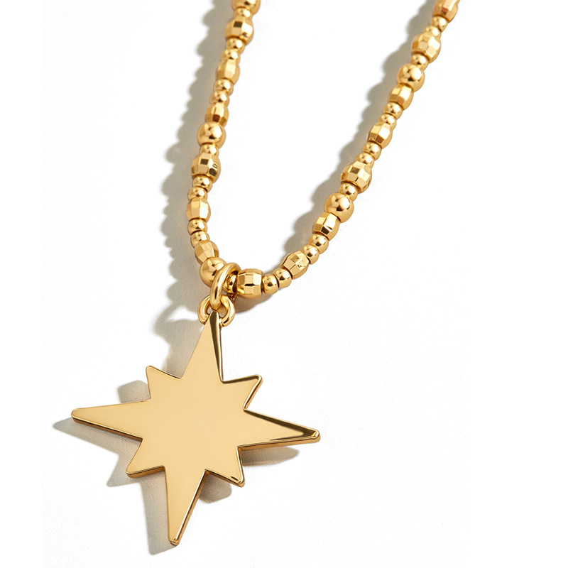 Herkunft Quelle Lucky Lucky Star Kurze Halskette Weibliche Fünfzackige Stern Brief Schlüsselbein Kette Mode Schmuck display picture 4