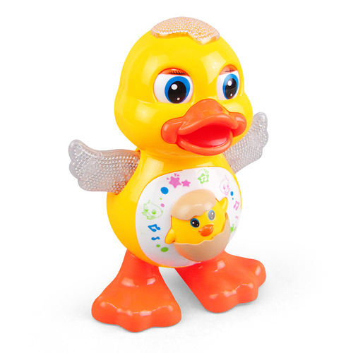 The same style singing, dancing and swinging cartoon duck with electric light and music street stall hot selling wholesale toys
