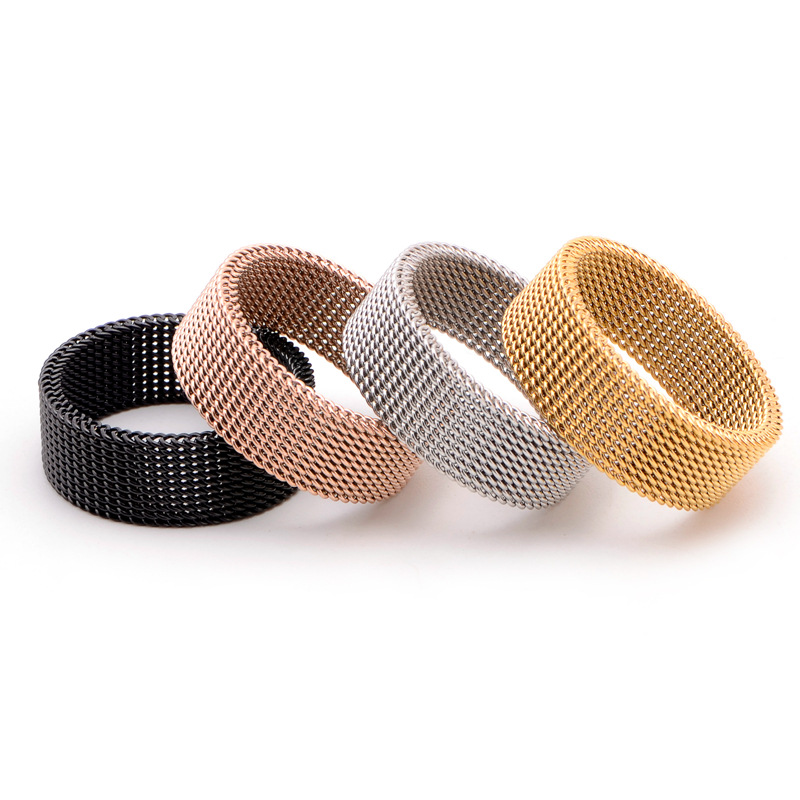 1 Piece Simple Style Solid Color Titanium Steel Plating Rings display picture 2