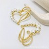 Brooch from pearl heart-shaped lapel pin, fashionable metal pin, Korean style, thin weaving, simple and elegant design