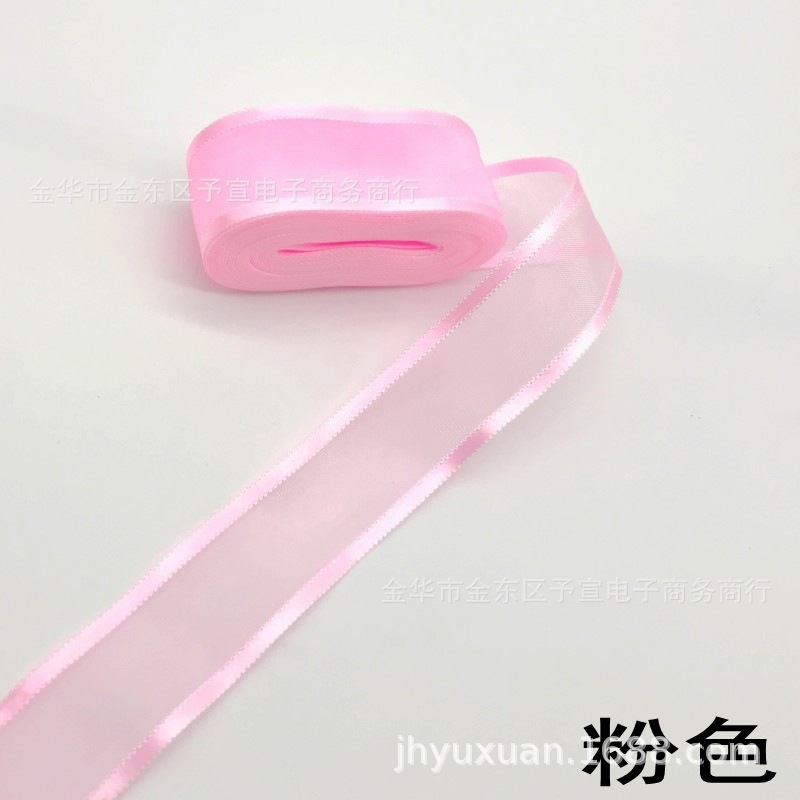 100 código 25mm borde ancho gasa de nieve cinturón gasa DIY hecho a mano al por mayor flores cinta Correa Accesorios