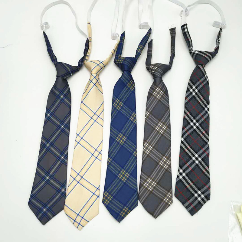 日系高中生JK/DK制服英伦学院风格子免打领带 懒人领带厂家直销|ru