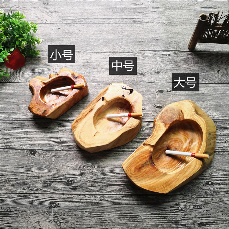 Description Picture 3 of itemNatural Irregular Wood Ashtray Minimalist Ashtrays Smoking Accessories Creative Home Cigar Hard Ash Tray Gifts for Boyfriend