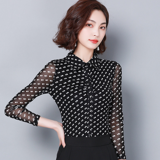 Spring and Autumn 2009 New shirt jacket long sleeve Lapel net yarn body-building wave point mother loaded elastic middle