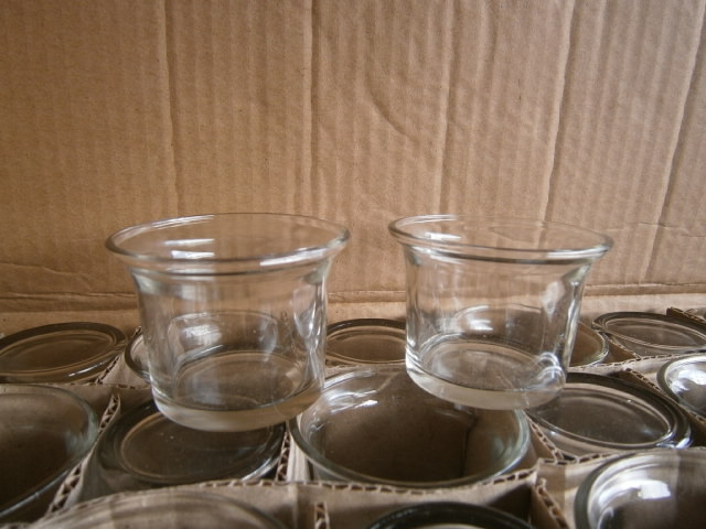 华夏杯现货配茶蜡翻边玻璃杯空杯灌蜡压制生产透明6347玻璃蜡烛杯