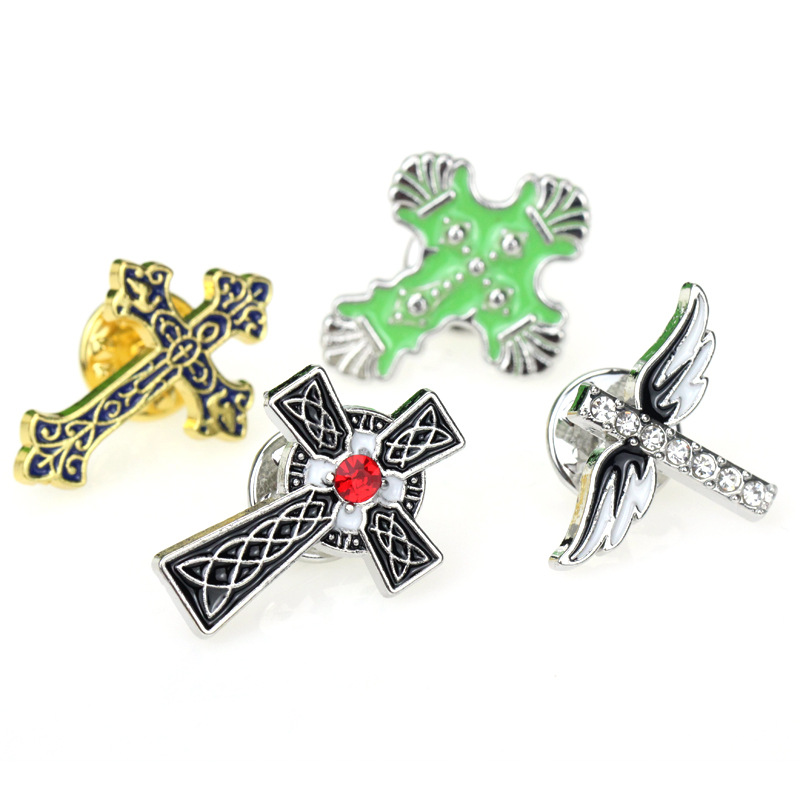 Cross Pattern Unisex Gender Cartoon Style Pin Cross Alloy Plating No Inlaid Unisex Brooches