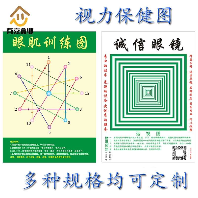 Far View Table Большой увеличенный вид Far View Клей Задний вид Уход За Зрением Спортивная тренировочная диаграмма Медицинская настенная диаграмма