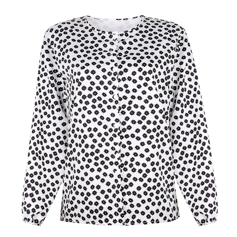 women s new V-neck printing long-sleeved shirt  NSKX10126