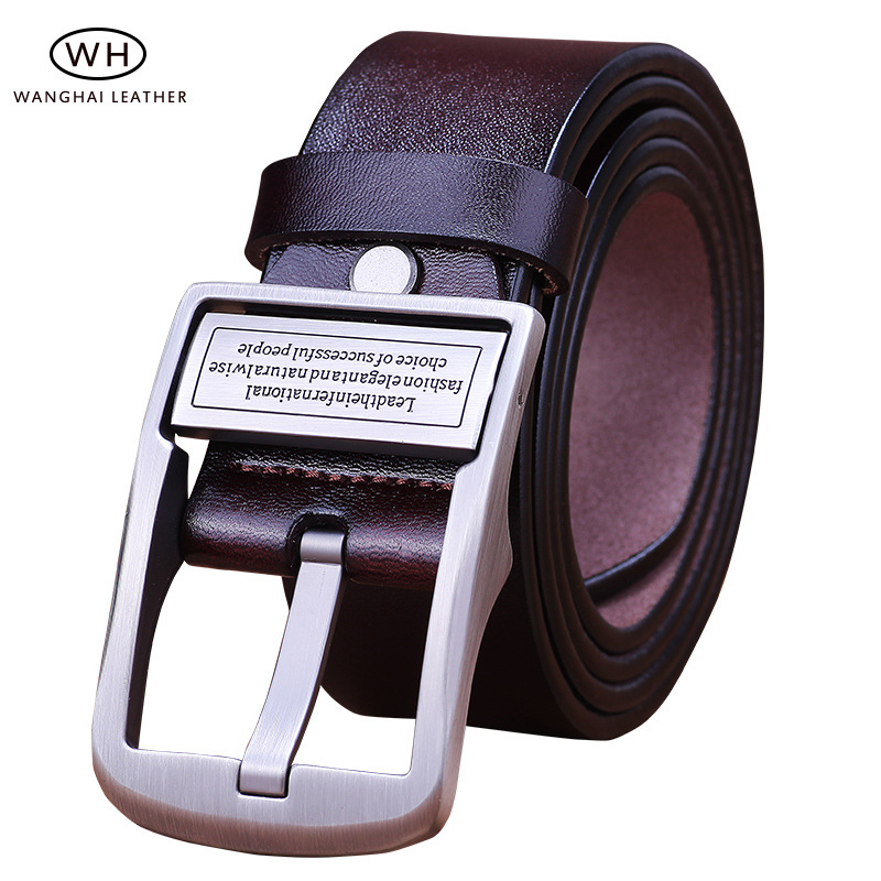 皮带男青年针扣纯牛皮腰带男真皮皮带休闲韩版百搭潮复古牛皮裤带|ms