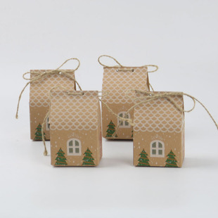 2019 европейская стиль новая бумага для кожи рождественские рождественские маленькие дома привет сахарная упаковочная коробка праздничная группа подарки подарки