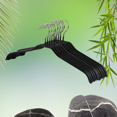 厂家直销 金属浸塑成人衣撑防滑防皱衣架不锈钢服装店实用挂衣架