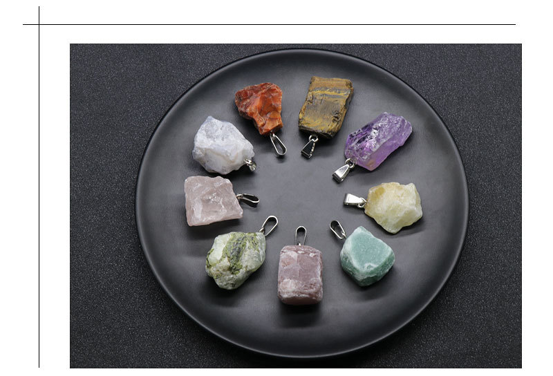 Rough stone pendant purple pink yellow white crystal tiger eye aventurine jade grape red agate whole