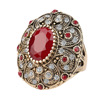 Retro ruby ring, boho style, European style, on index finger, wholesale