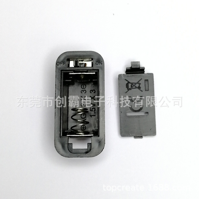 AG13/LR44*3 검정색 직사각형 커버 배터리 박스