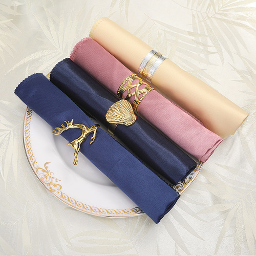 Napkin folding flower dining cloth red apricot red navy blue pink beige