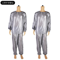 メーカーは汗服密封フィットネス燃脂運動サウナ服銀色防水pvcフィットネス服セットを供給している