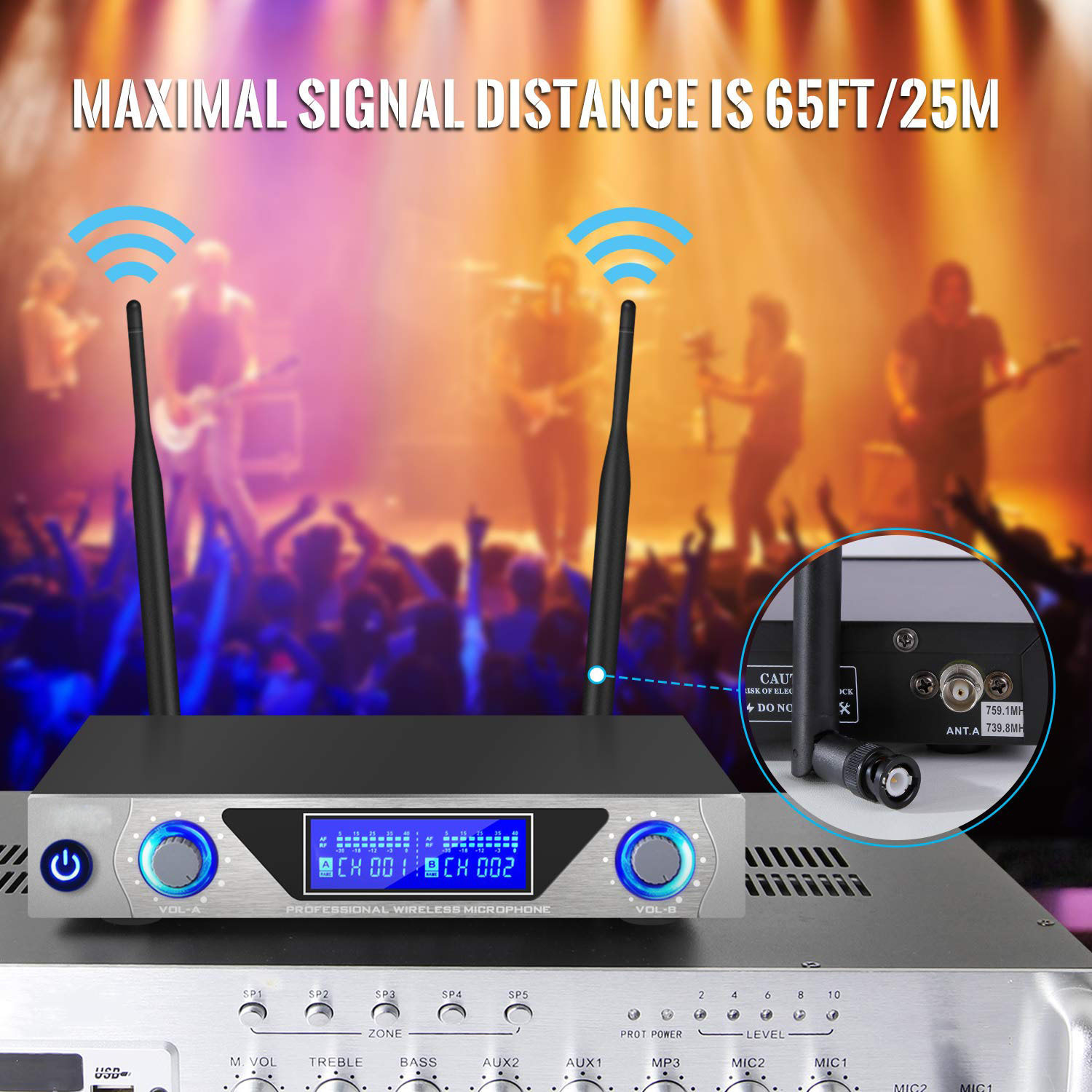 无线麦克风手持专业话筒UHF868KTV麦克风无线话筒一拖二话筒套装