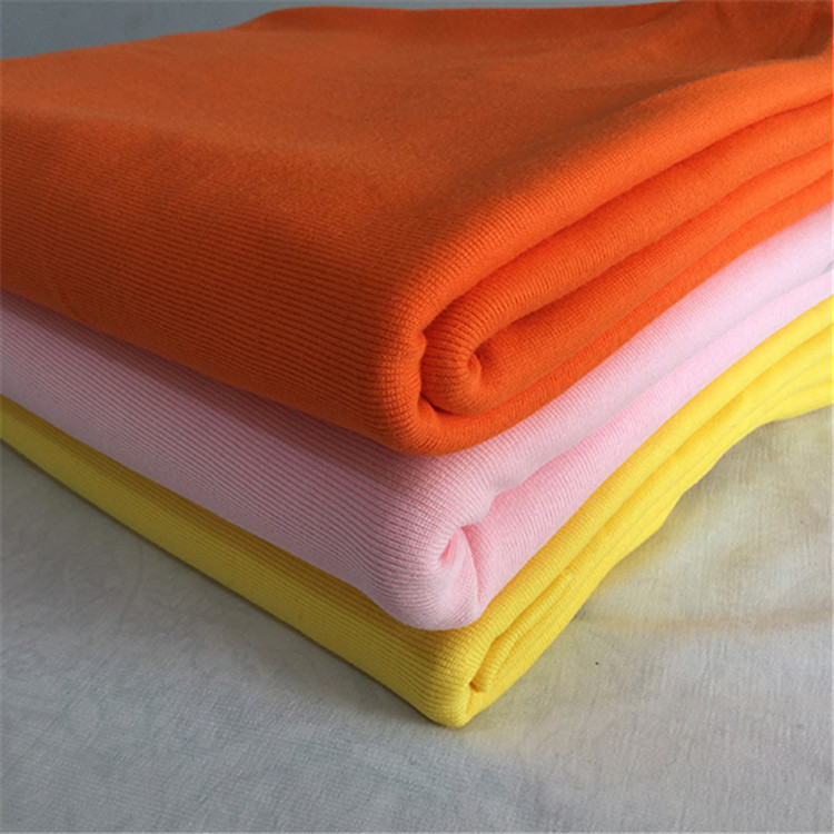 热销推荐 2*2粗针罗纹布 全棉涤纶针织罗纹布料 服装辅料罗纹布