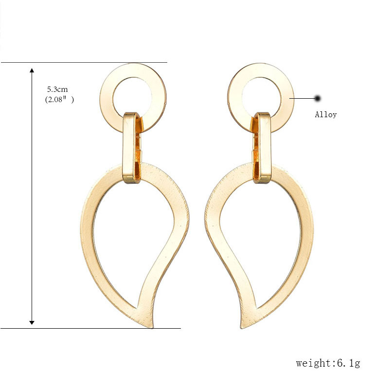 Creative Leaf-shaped Hollow Pendant Earrings display picture 1