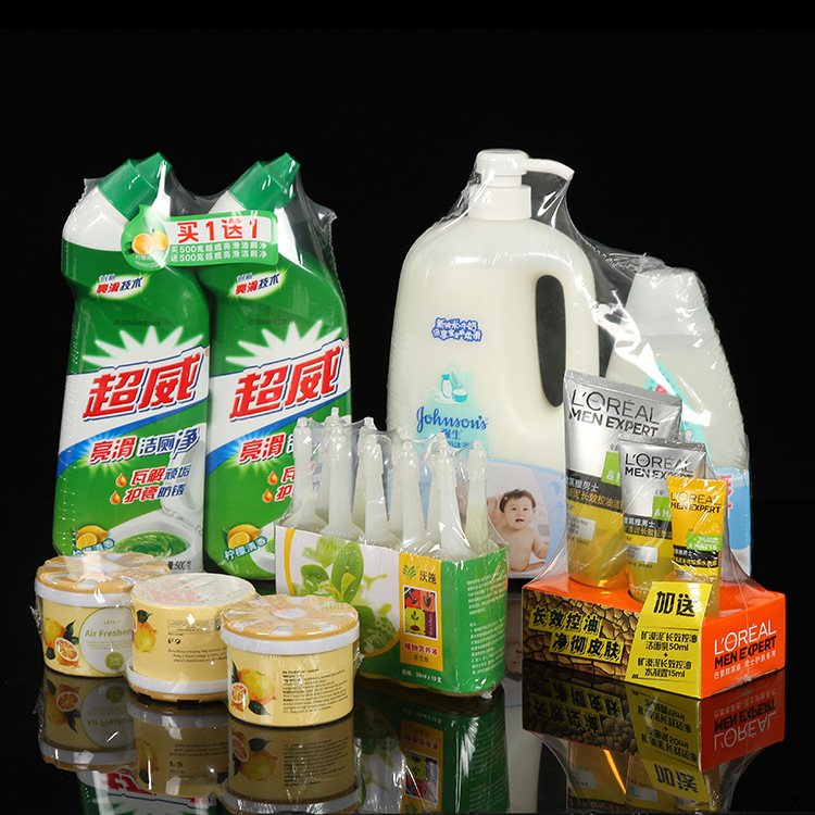 pof筒膜沐浴露塑封膜洗发水洗面奶热收缩膜pof洗护套装包装膜现货