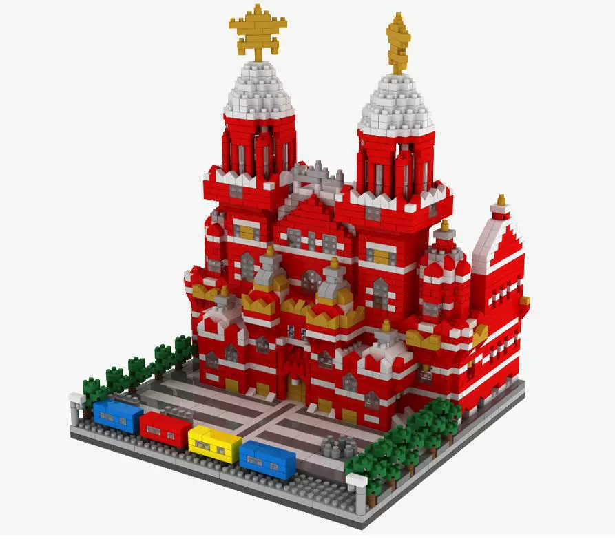 YZ микро частиц аккумуляционная игрушка конструктор серия 052-071 66519 Замок 076 Париж Дева Virgin