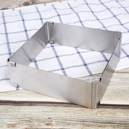 Wholesale large stainless steel adjustable retractable rectangular mousse ring cake baking mold