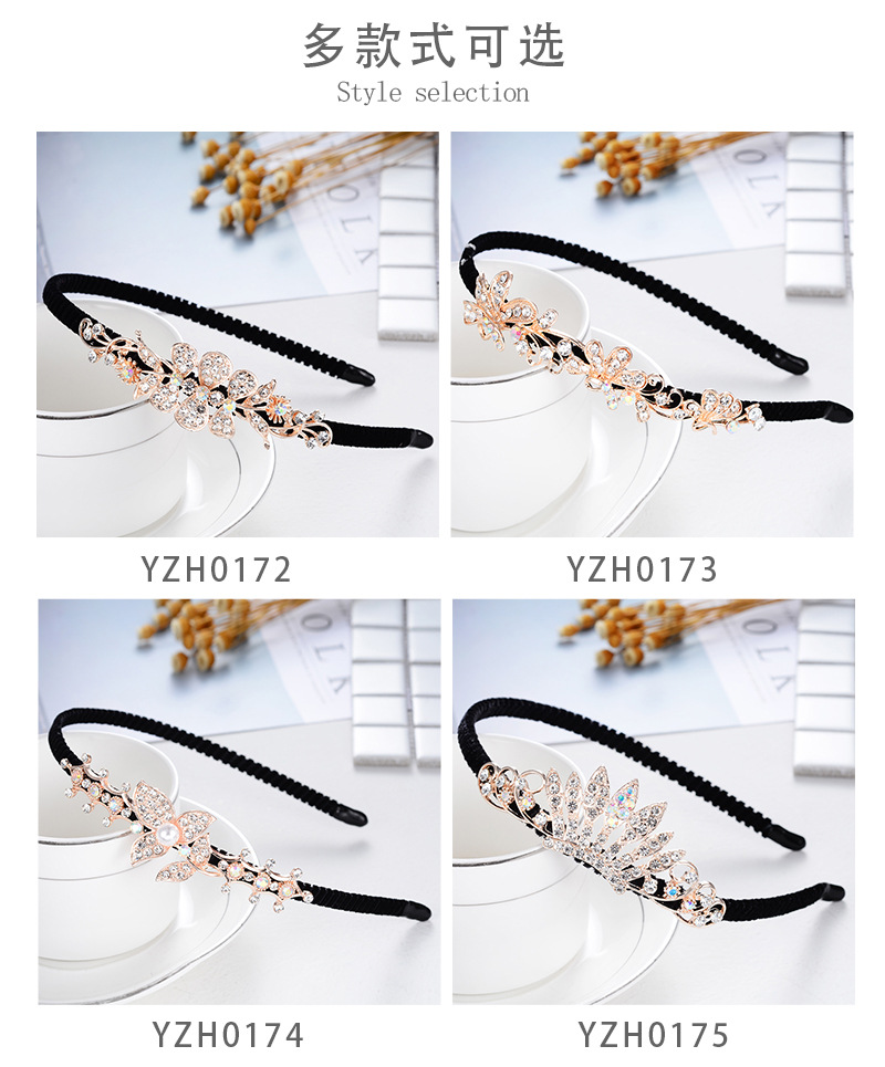 Fashion Headwear Crown Rhinestone Headband Full Diamond Headband display picture 8