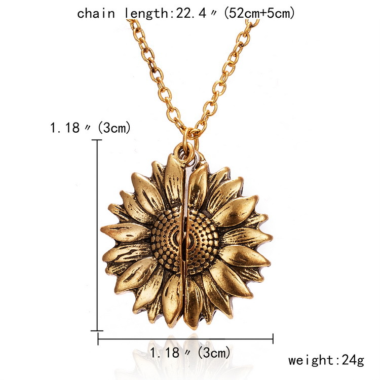 Fashion Sunflower Alloy Plating Flower Metal Necklace