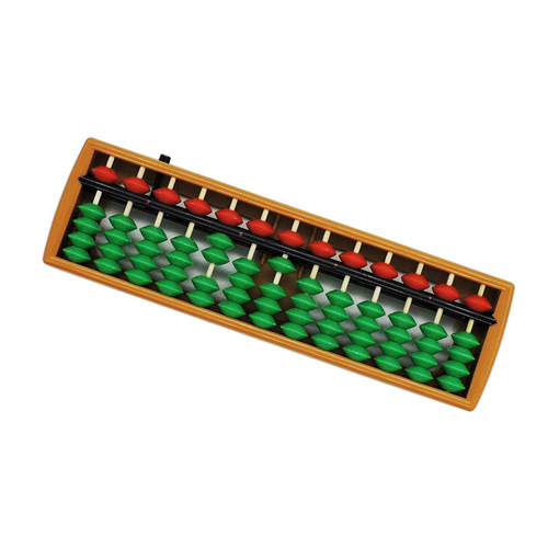 Small student abacus with red on top and green below, kindergarten children's mental arithmetic abacus, ABS material, 13 levels with a clear disc