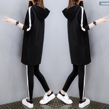 休闲套装女春秋大码女装胖妹妹宽松显瘦运动女学生两件套慵懒风