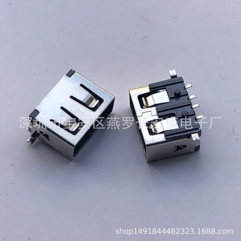 USB 4Pin Female Socket SHort Body 10.0 Full Sticker SMT Has Column H=6.5mm StraigHt Edge Black Rubber Core USB 4Pin Female Socket SHort Body 10.0 Full Sticker SMT Has Column H=6.5mm StraigHt Edge Black Rubber Core