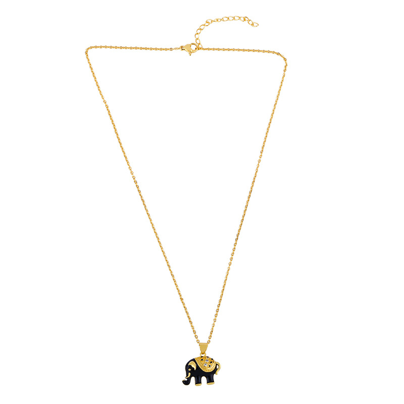 New Accessories Love Animal Elephant Necklace Female Drop Diamond Pendant Wholesale display picture 4
