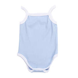 外贸热卖简约婴儿连身衣 宝宝舒适坑条欧美潮流哈衣 春夏季爬服