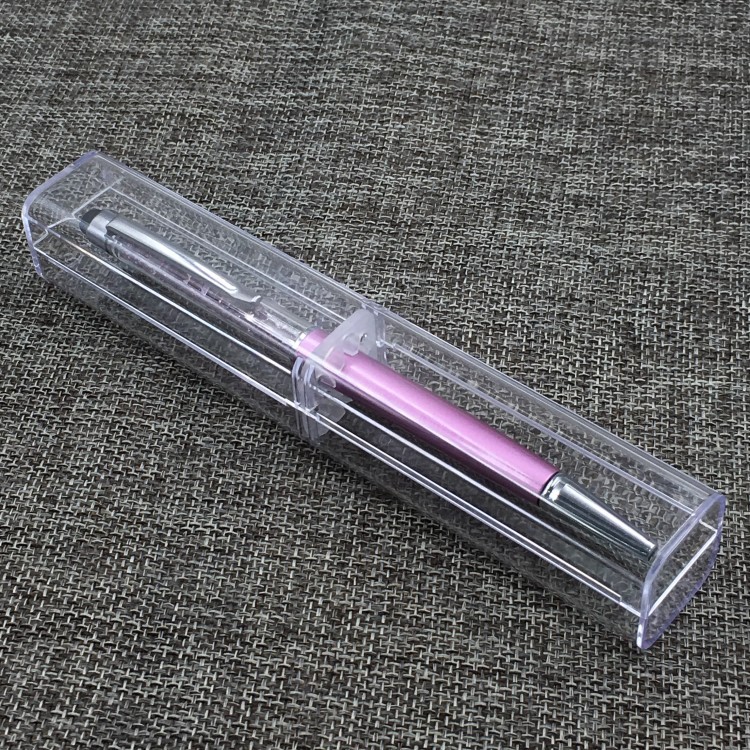 Fábrica de plástico transparente al por mayor caja de bolígrafo cuadrado caja de embalaje de bolígrafo de cristal de diamante caja de plástico acrílico rectangular