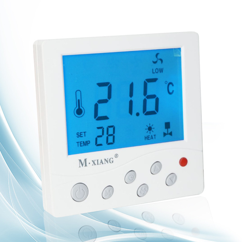 Large LCD room speed control central air conditioning thermostat control panel fan coil universal temperature control switch