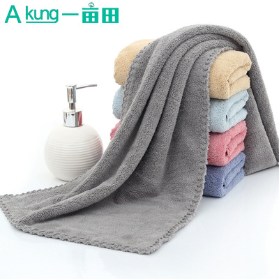 Towel trimming 35*75 High density Coral Barber Shop cosmetology Washcloth water uptake soft advertisement logo customized