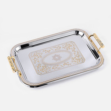 厂家直供KTV酒店西式餐厅酒具餐具收纳盘不锈钢欧式托盘自助餐盘