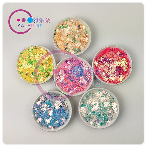 10mm Snowflake PVC Sequins Christmas Dress Up Slime Phone Case Filled DIY Ornaments Clothing Materials Accessories