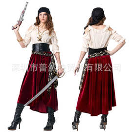 万圣节服装成人女海盗cosplay服加勒比海盗游戏制服角色扮演女装