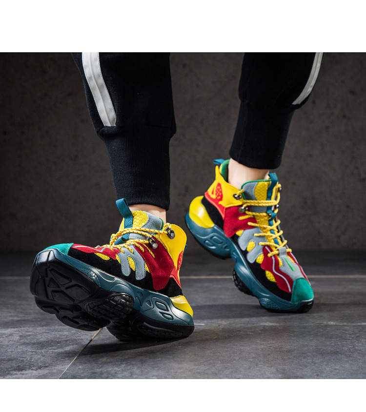 Designer Fashion Men's Shoes Spring and Autumn Sports Korean Edition Versatile Basketball Shoes Men's Trendy Shoes Casual High Top Shoes_voghion.com