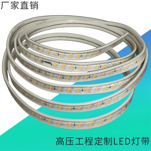 厂家直销七彩防水高压5730变光三色软灯条2835斜三排5050led灯带