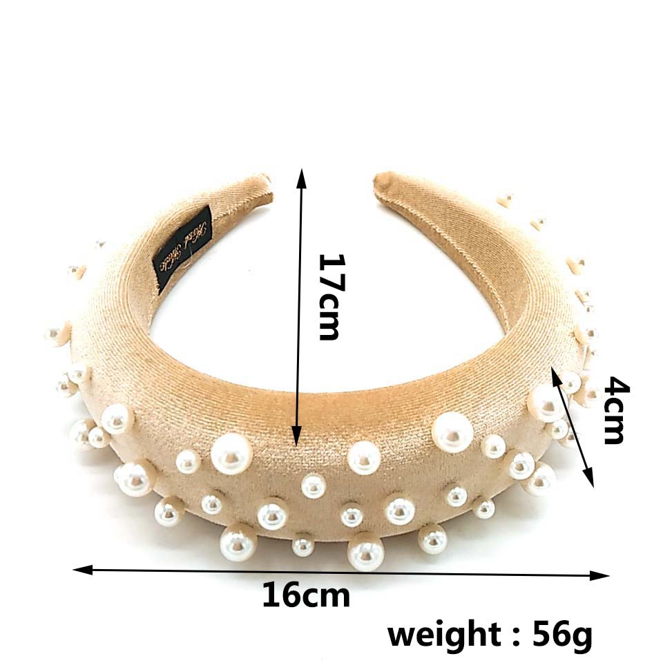 Hot Sale Velvet Pearl Sponge Exquisite Luxury Headband display picture 4