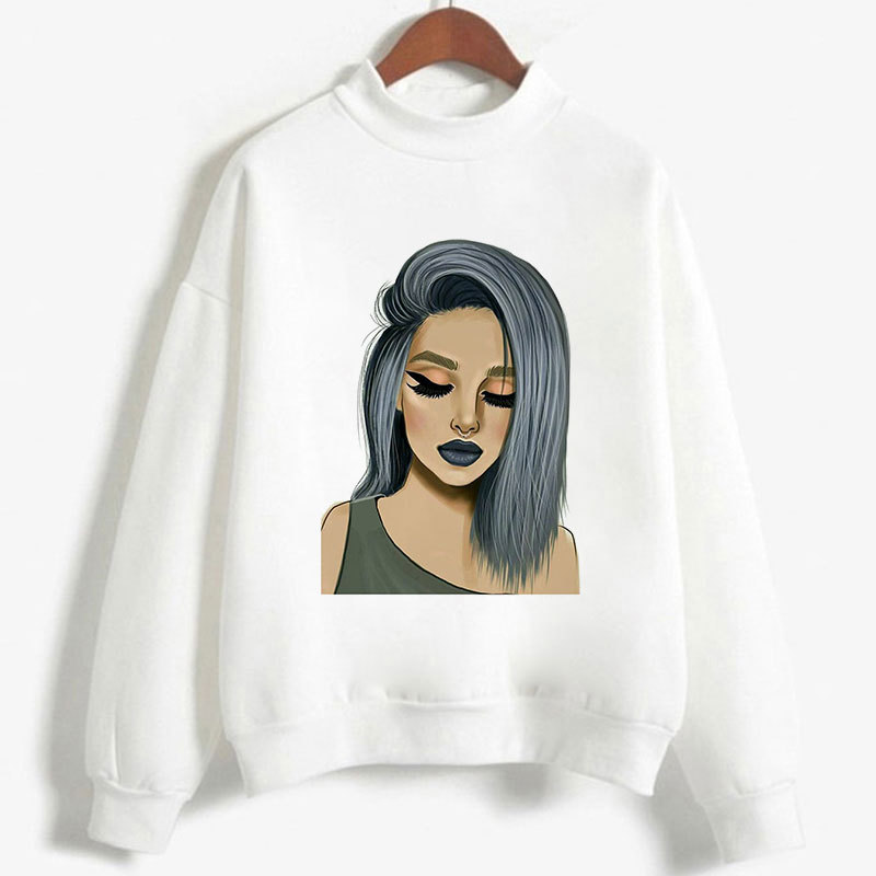 Round Neck Long Sleeve Ariana Grande Print Sweatershirt NSYKD86489