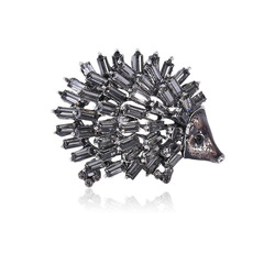 Korean Bestselling Water Diamond Hedgehog Brooch Creative Animal Brooch Flower Simple and Versatile Fashion Accessory Pin