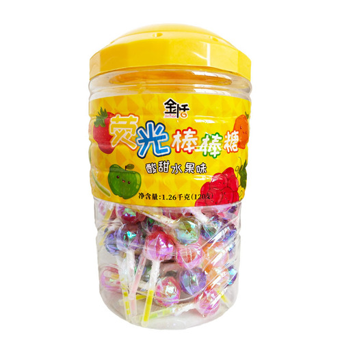 Glow Sticks Candy 120 Pieces/Drum Sweet and Sour Fruit Flavor Hard Candy Children's Candy Full Carton Wholesale Decoration Wedding Car Happy Candy