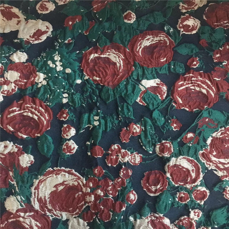 牡坍园图案色织梭织提花布面料适用于服装装饰沙发鞋子