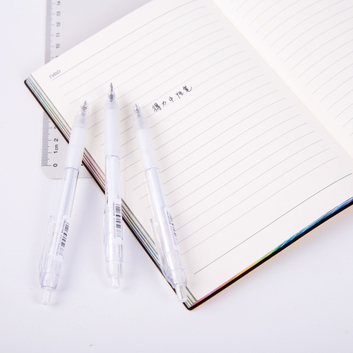 Deli A057B-01 black 0.5 bullet press gel pen water pen student office signature pen 12 pieces/box