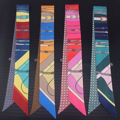 Xiang Chen Geometry Belt Weaving Rope Straps Buckle Handbag Handles Small Silk Ribbons Simulated Silk Scarves Hair Band Headscarf Women Wholesale