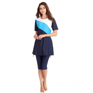 2020 new Muslim swimsuit ladies short -sleeved conservative swimsuit women's beach swimsuit