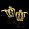 British Boma Halle Sleeve Diamond Crown Gold and Silver Blue Crystal French Copy Puff 508CUFFLINKS991483